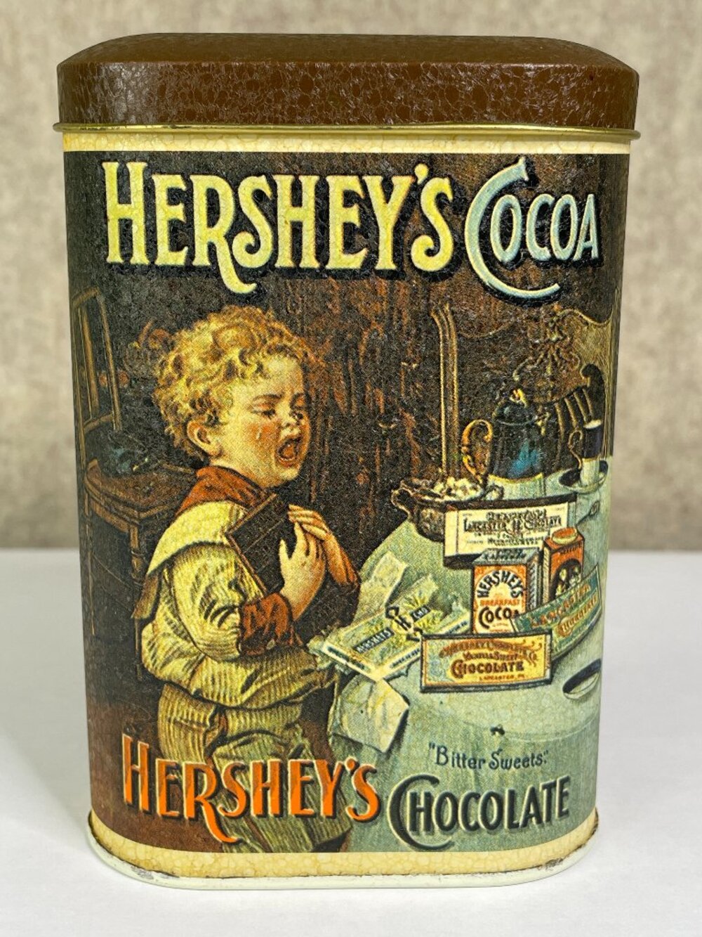 Vintage 1984 Hershey’s Chocolate Cocoa Tin Collectible Canister Retro Kitchen